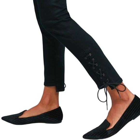 Citizens of Humanity Olivia High Rise Slim Ankle Lace Up Jeans US 28 Black Denim - Picture 4 of 16